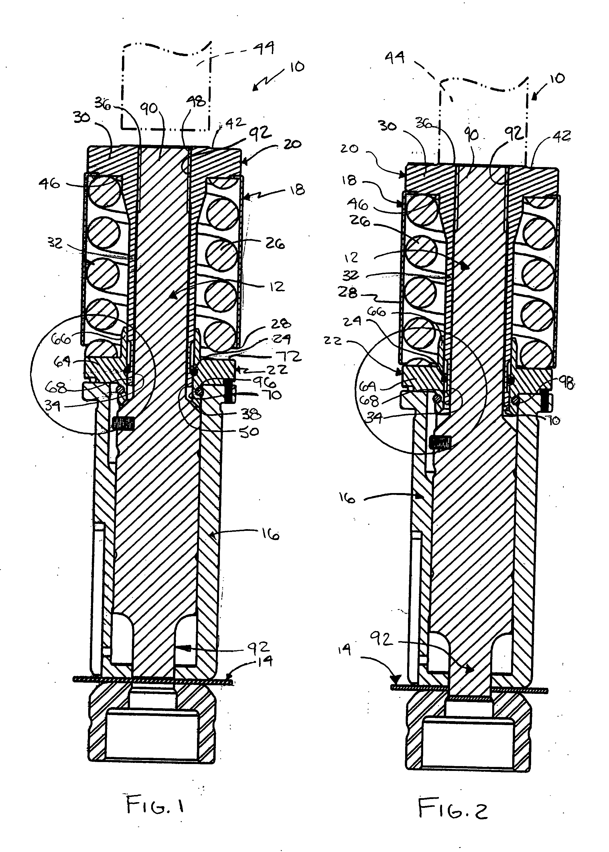 Biasing assembly for a punching device