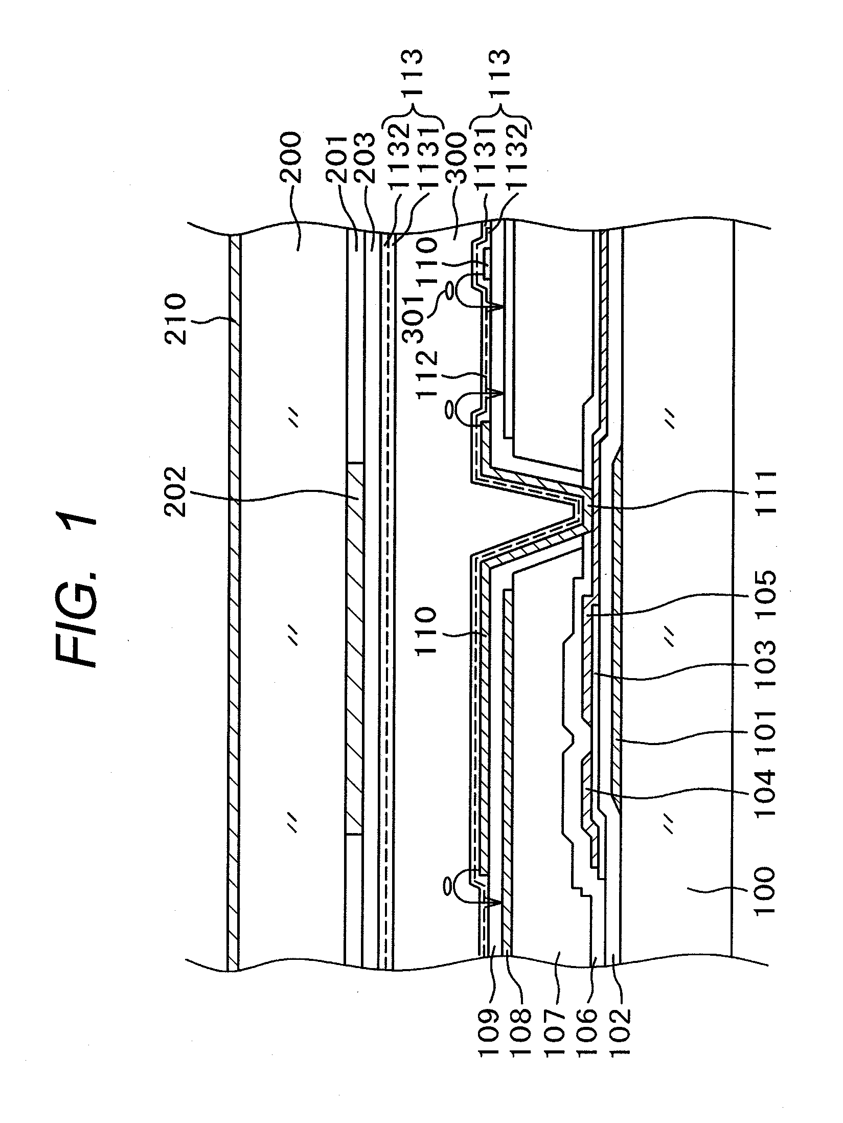 Liquid crystal display device comprising an alignment film that includes a first alignment film formed of a precursor of polyamide acid or polyamide acid ester and a second alignment film underlying the first alignment film wherein the first alignment film accounts for between 30% and 60% of the alignment film