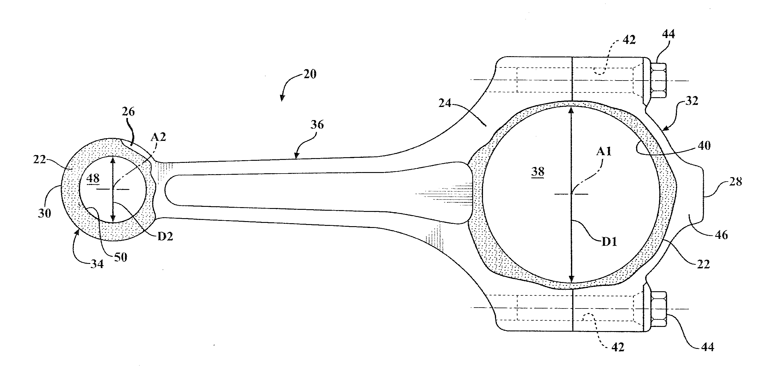 Applying polymer coating connecting rod surfaces for reduced wear