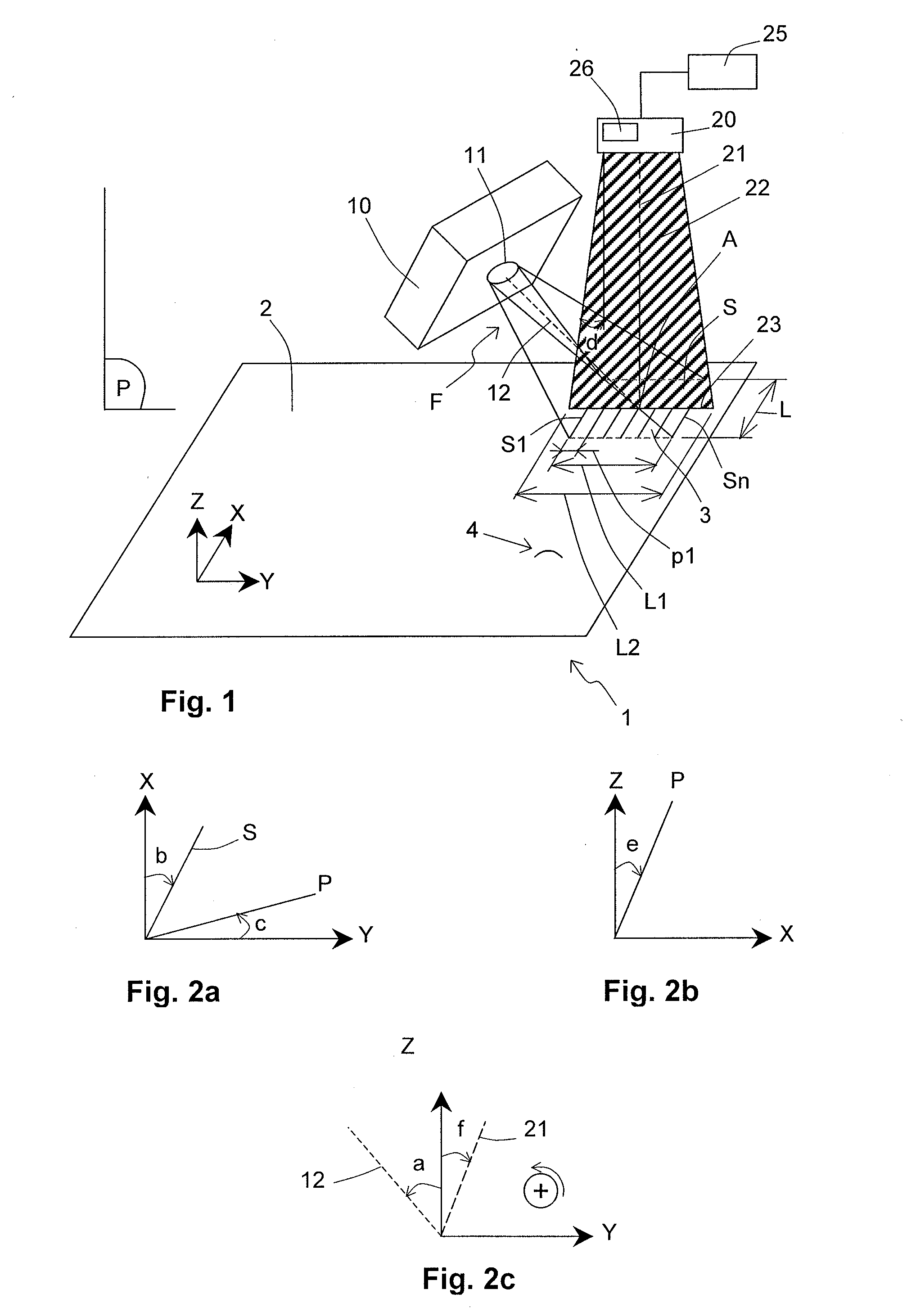 Topography device for a surface of a substrate