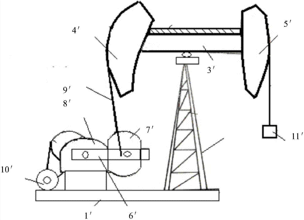 Pendulum type pumping unit with T-shaped walking beam