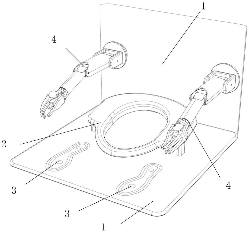 An auxiliary device for upper limb paralyzed people to take off and change electromagnetic force trousers when going to the toilet