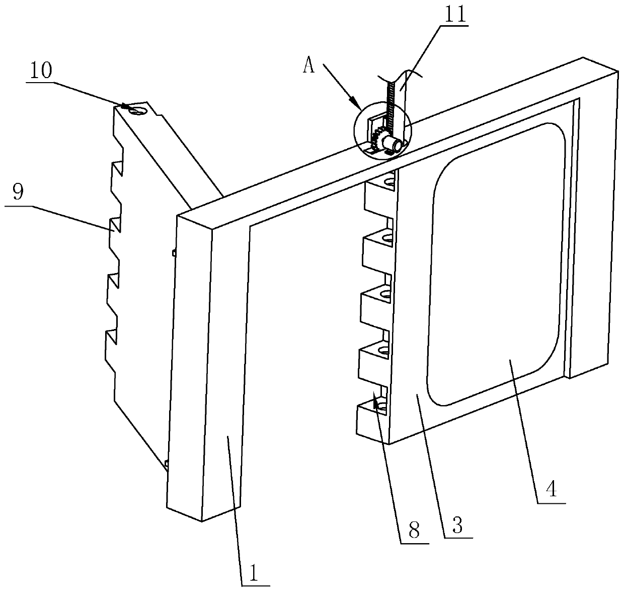 A double-opening air defense door