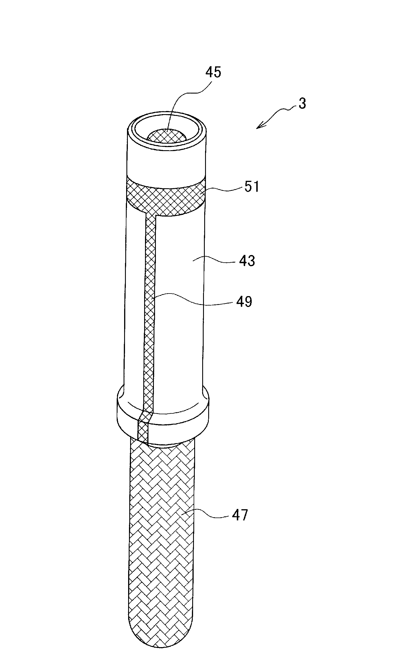 Gas sensor and intermediate component thereof