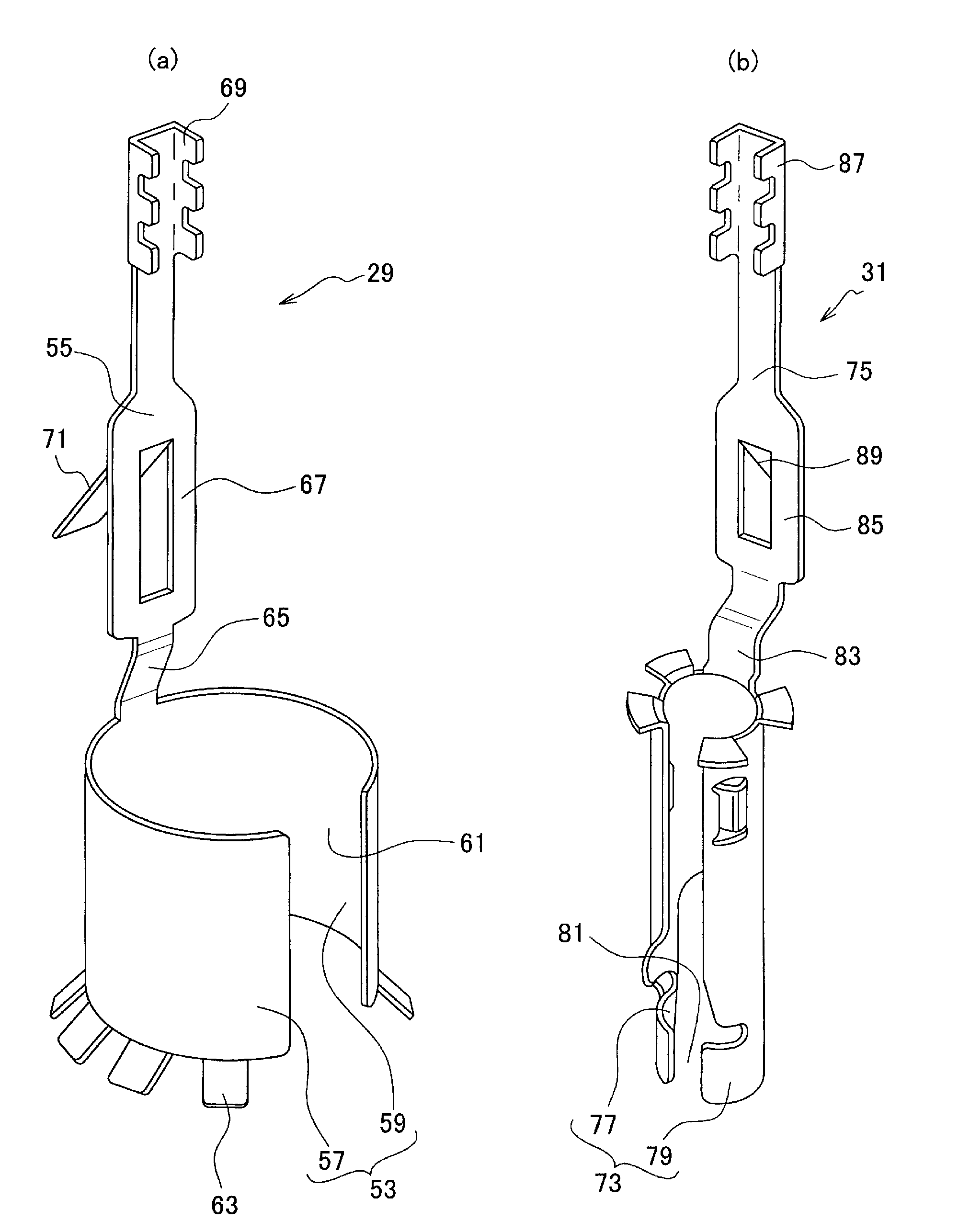 Gas sensor and intermediate component thereof