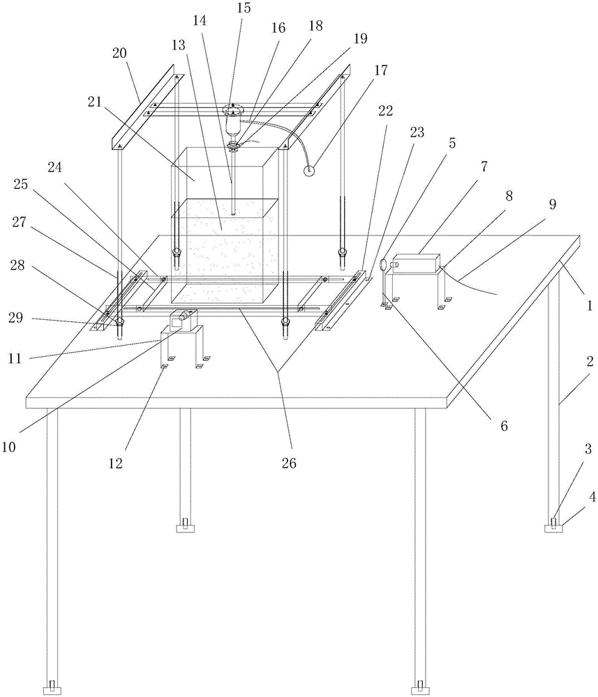 Transparent soil model pile experimental testing device and application method thereof