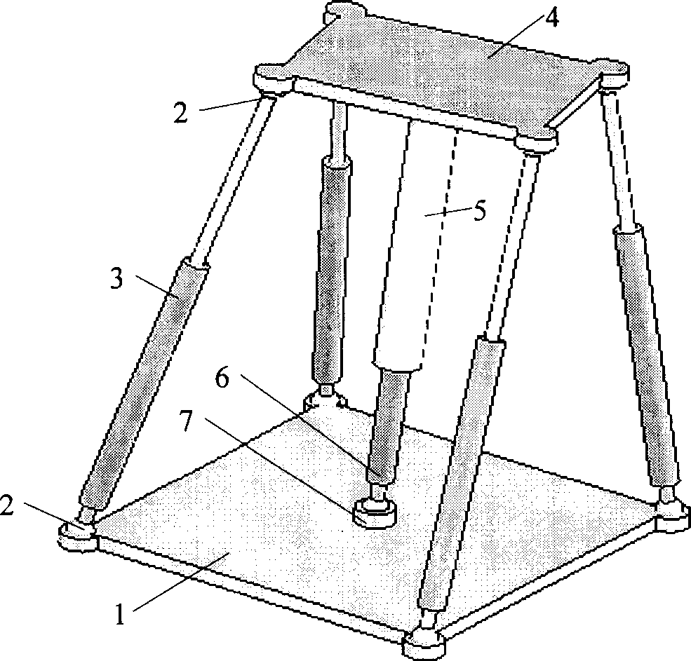 Four freedom parallel robot mechanism with passive bound branch