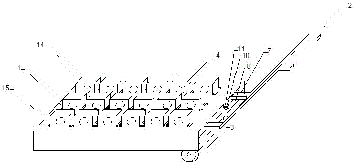 Honeysuckle seedling pot moving device