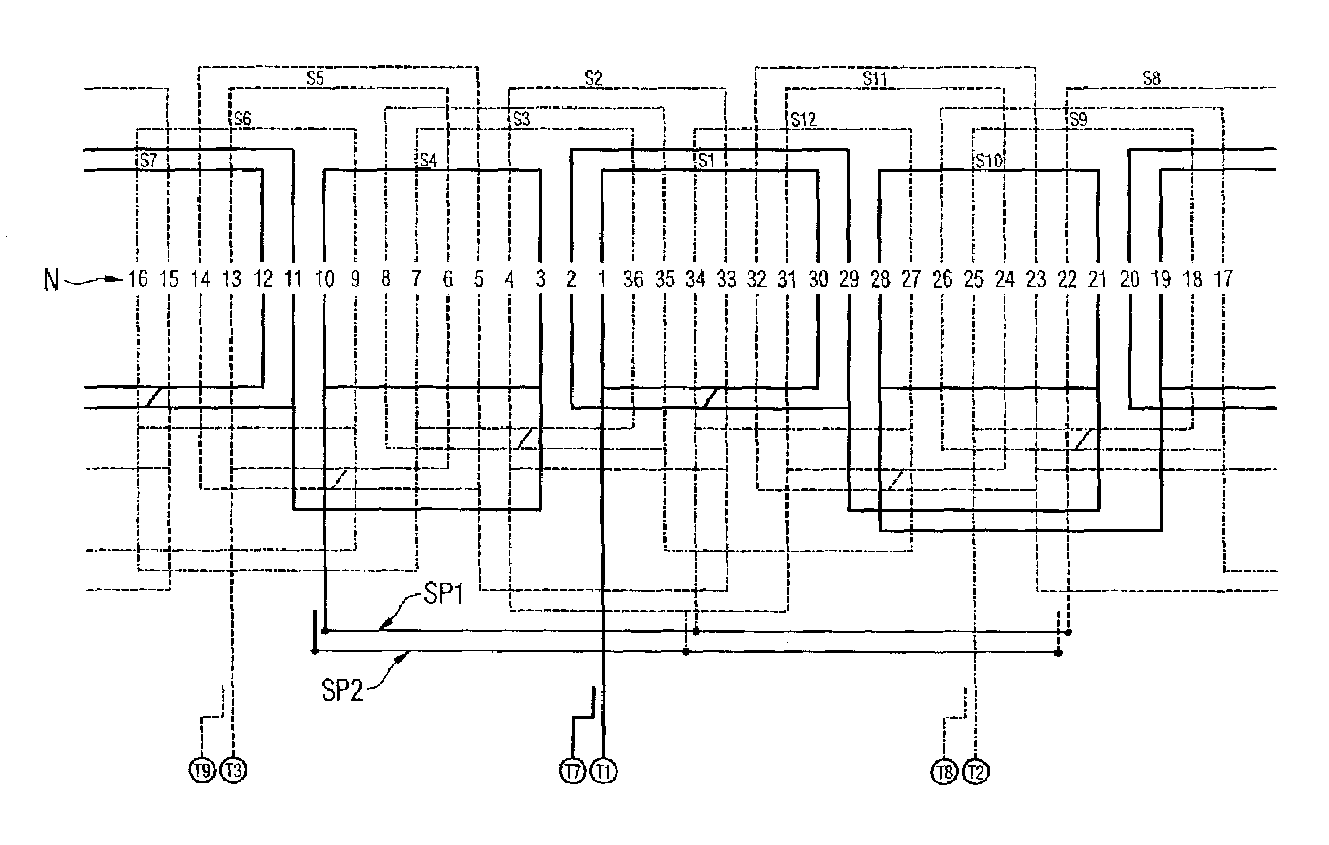 Electrical machine with part-winding circuit