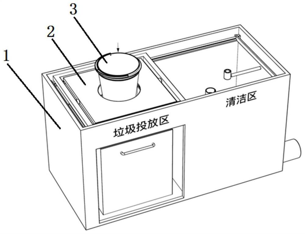 A kind of garbage bin for automatically dumping and cleaning garbage bins