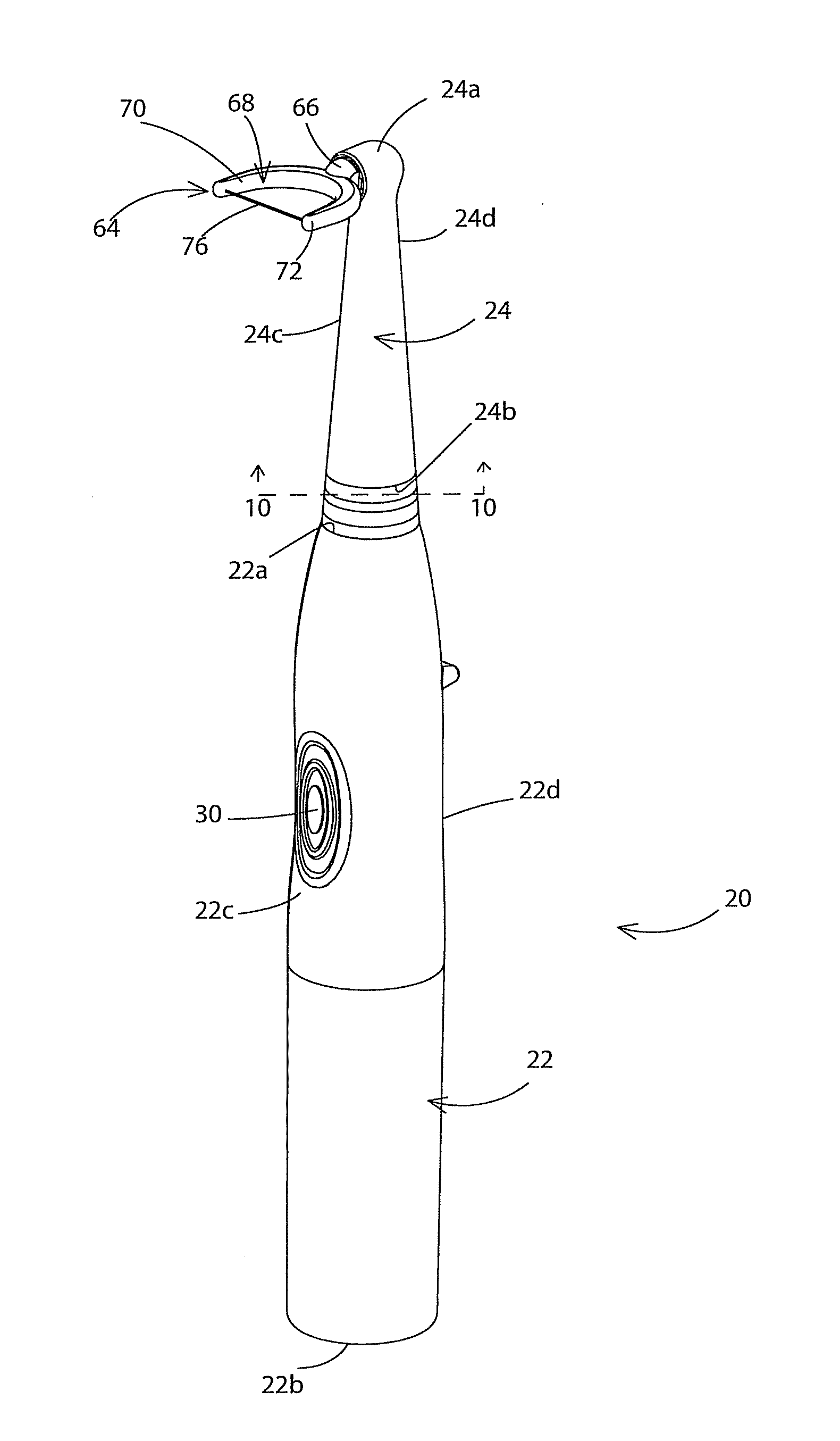 Accessory head for a powered toothbrush and toothbrush incorporating the same