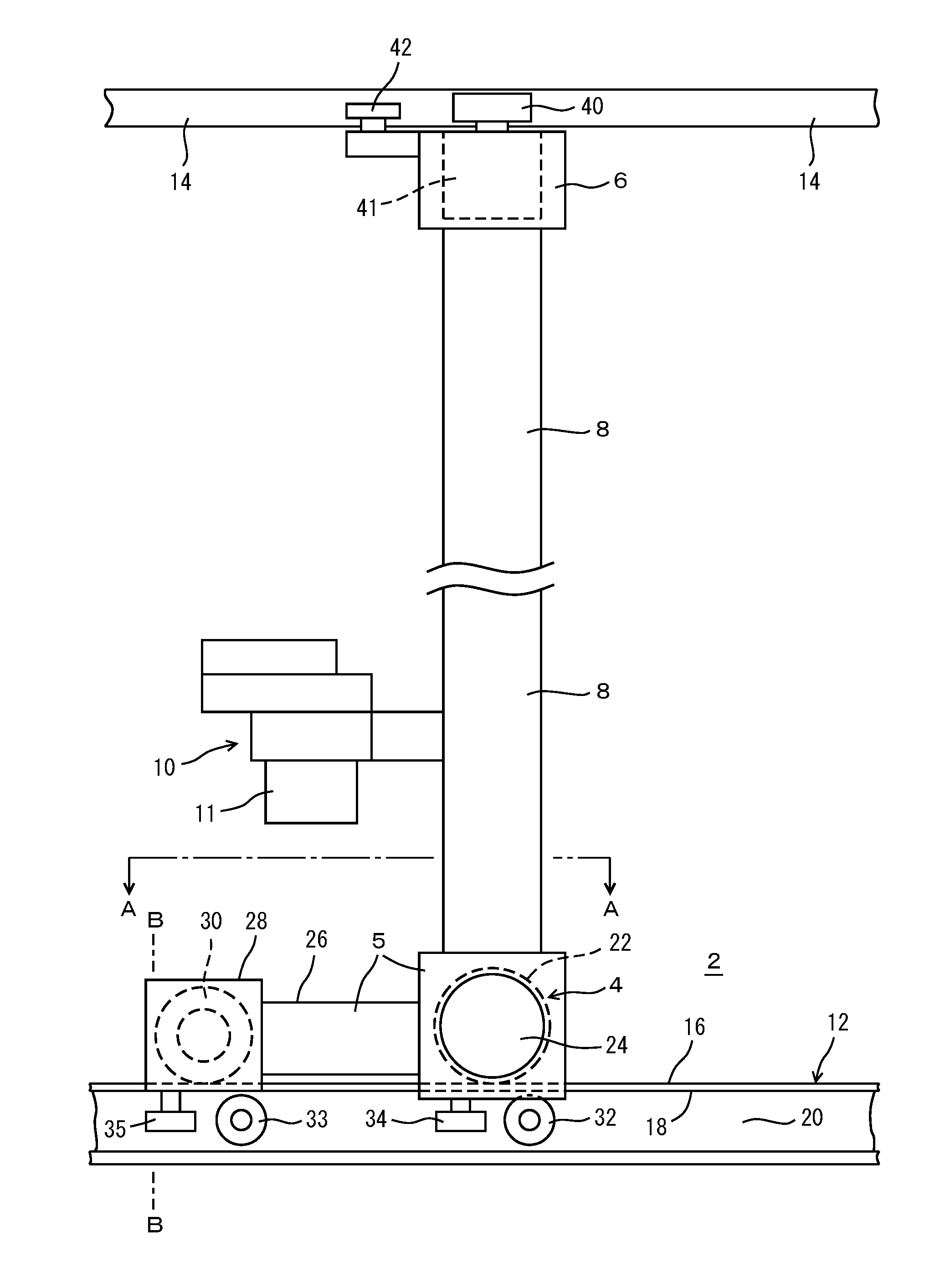 Stacker crane and method for operating same