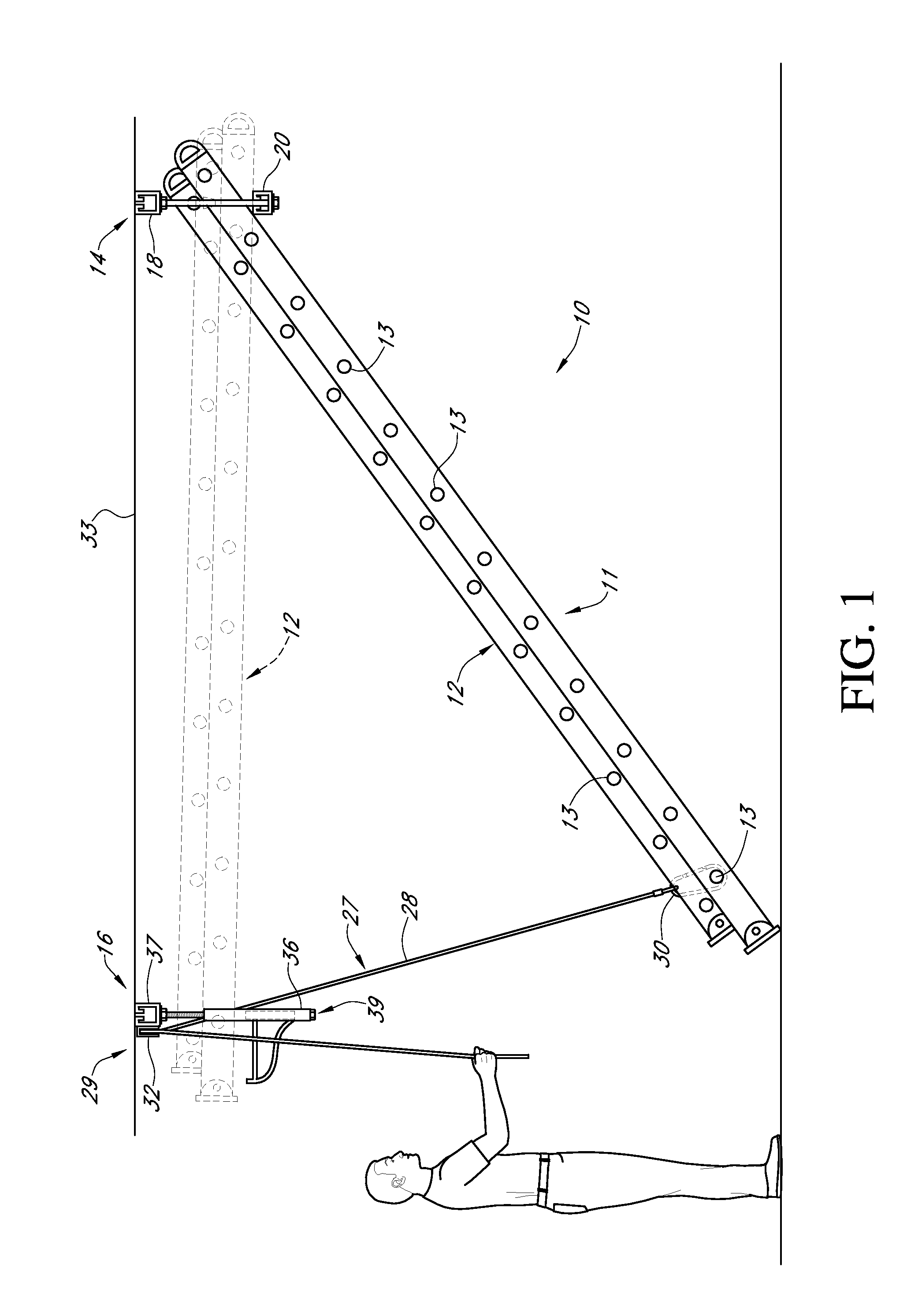 Ladder hanging assembly and method
