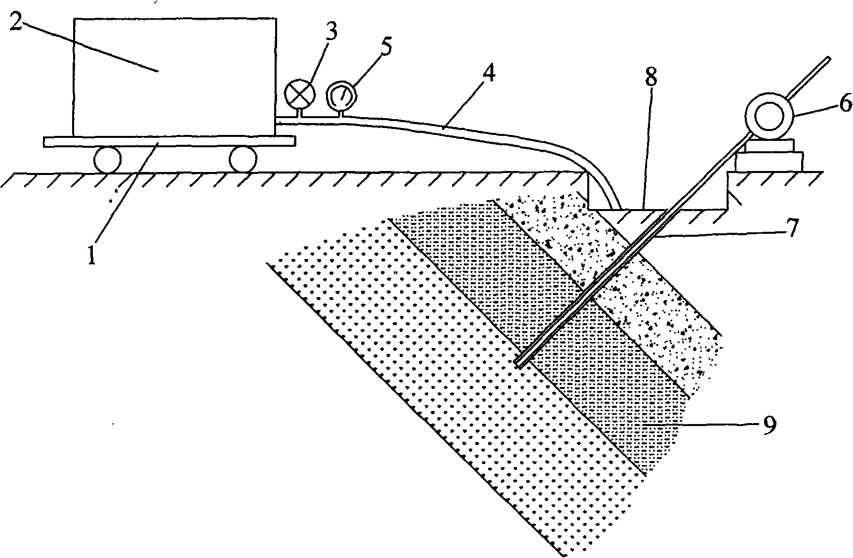 Synchronous detection method of terrane crack distribution of base plate