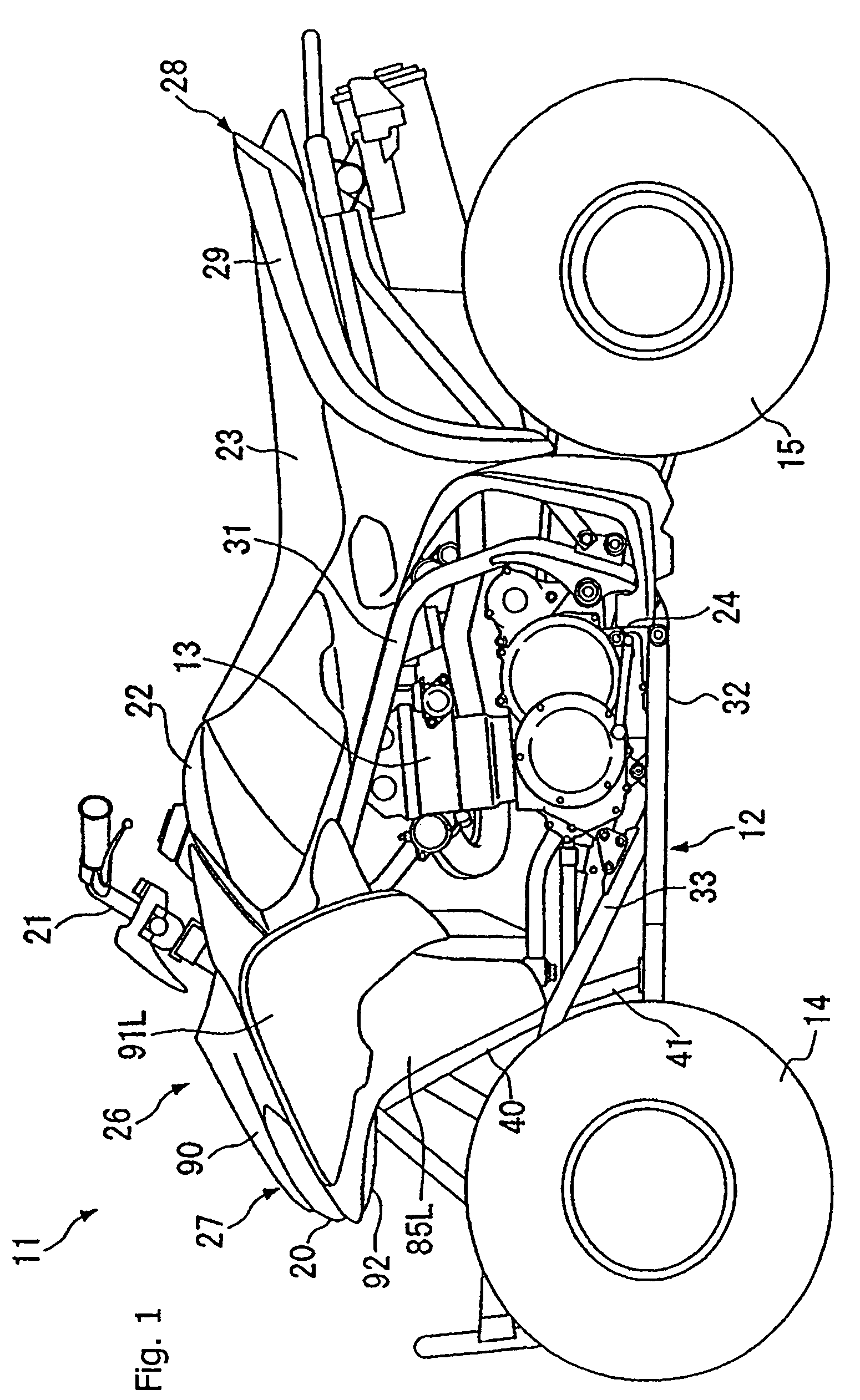 Front end components for a saddle-type vehicle