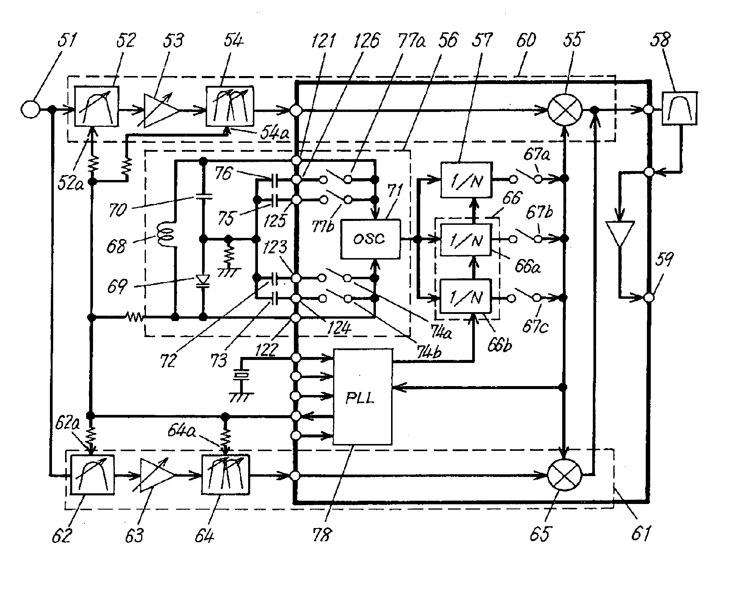 High frequency receiving device, integrated circuit used for same, and TV receiver using them