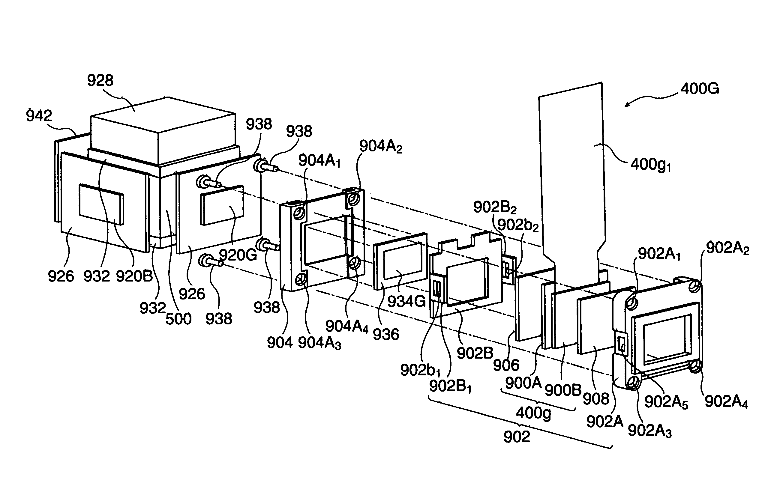 Optical device having a plurality of optical modulator units, projector equipping the same, and particular heat insulation