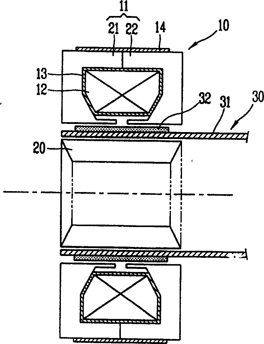 External core structure of linear motor stator and assembly method thereof