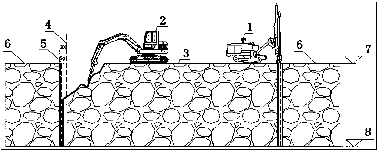 Construction method for excavating straight wall of rock deep foundation pit