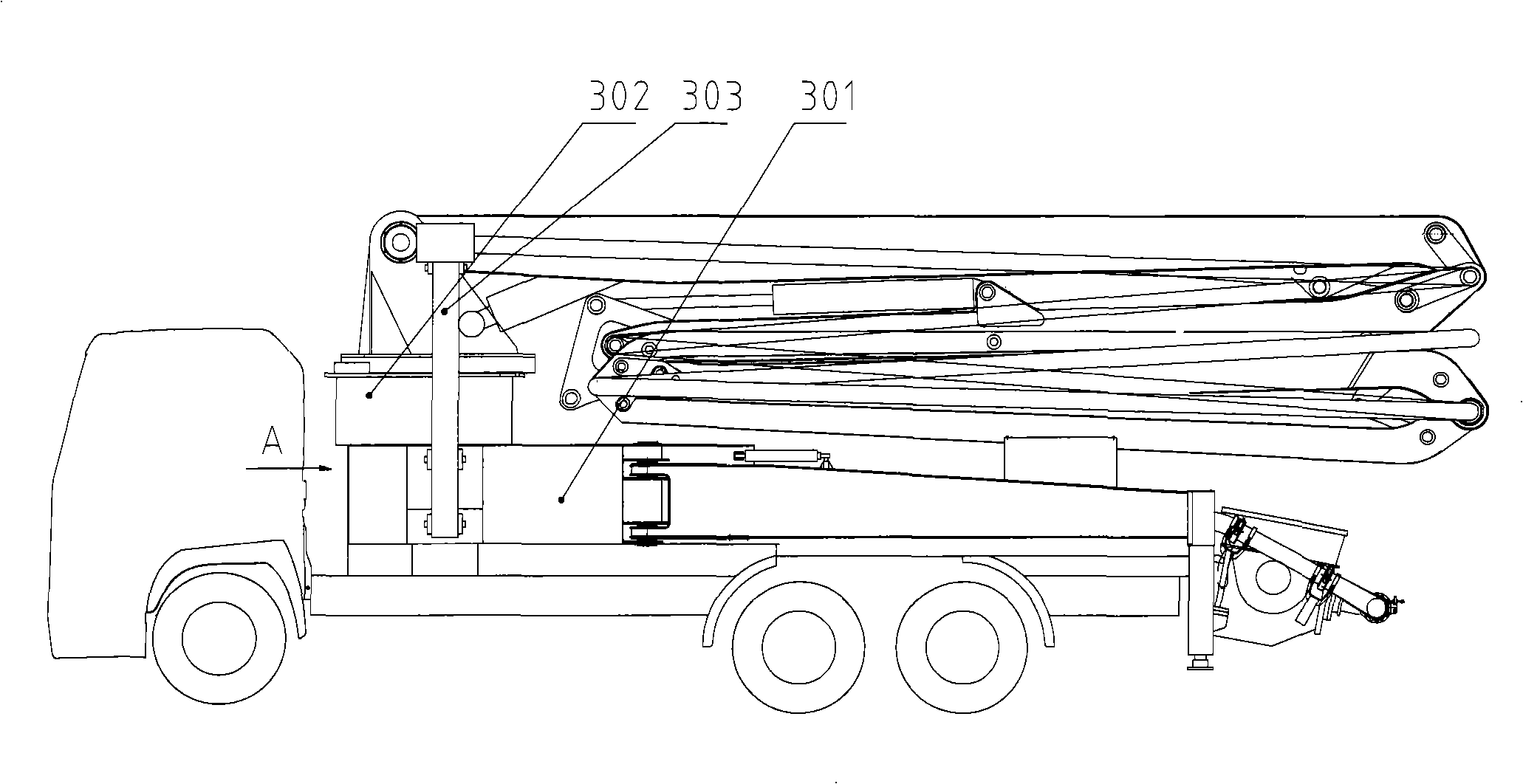 Concrete pump vehicle supporting leg and concrete pump vehicle therewith