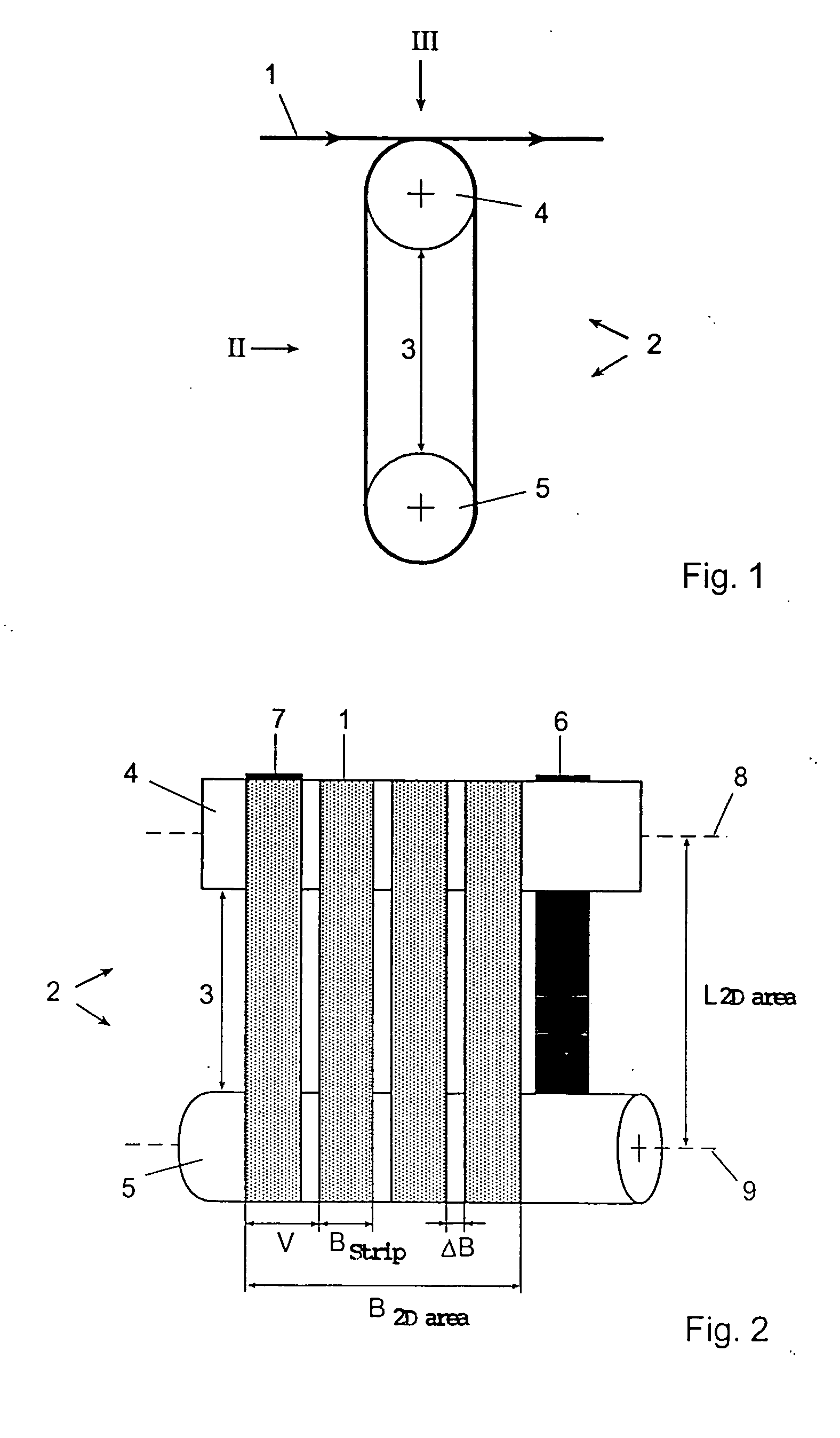 Process and device for coating strips
