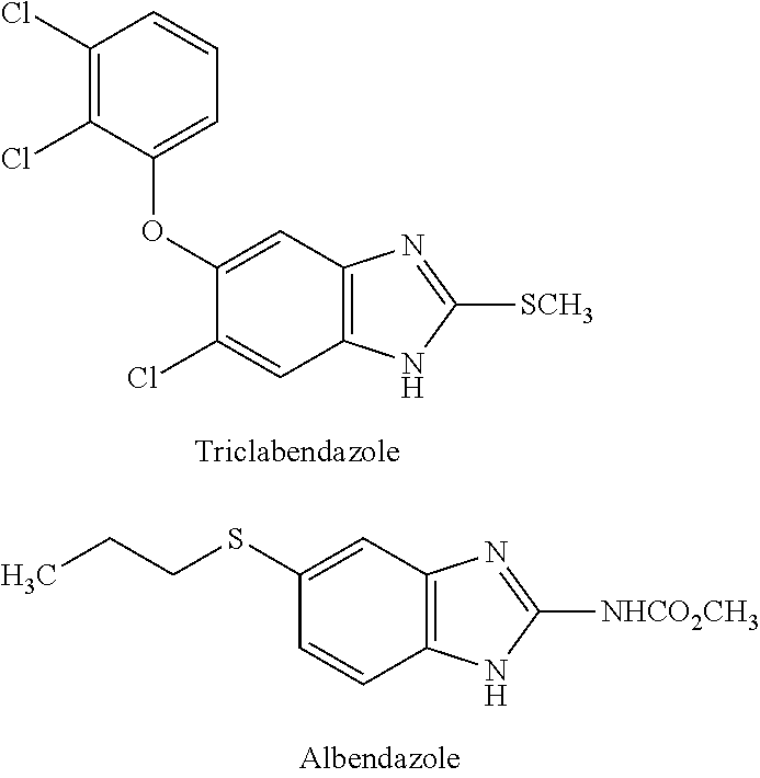 Hydrosoluble compounds derived from benzimidazole used in treating fasciolosis