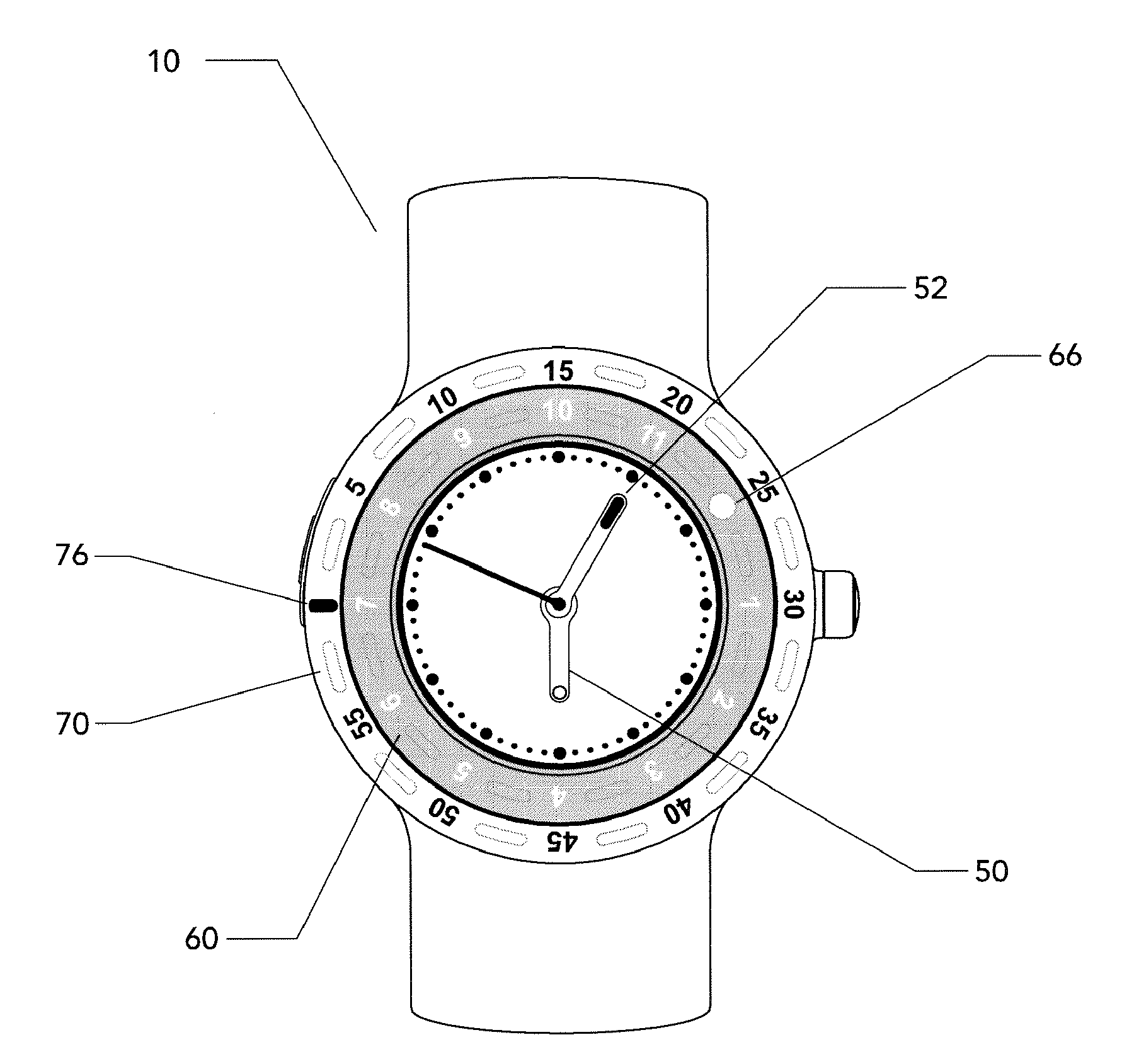 Analog wristwatch having a multi-bezel timing mechanism