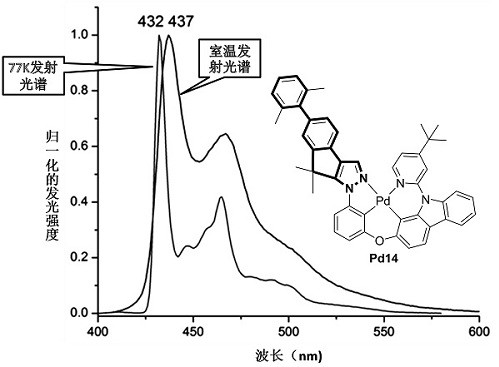 A kind of metal palladium (ii) complex containing bridged phenyl-phenyl-pyrazole structural unit and its application