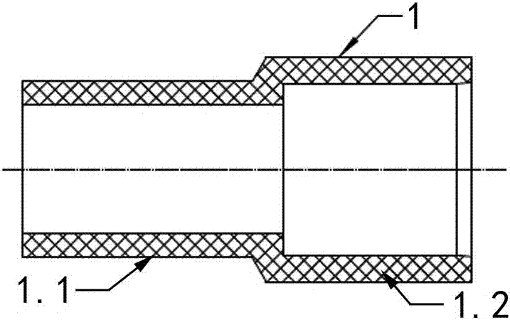 Steel-plastic conversion joint for heavy anti-corrosion fuel gas and manufacturing method thereof