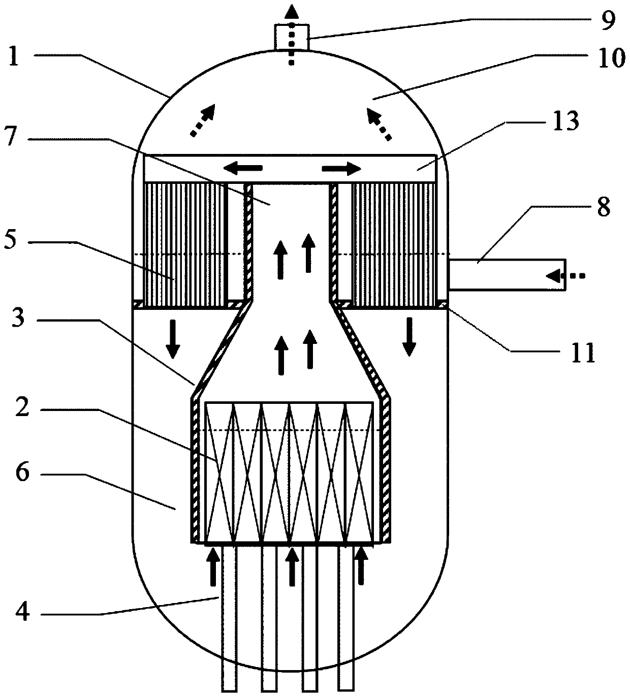 Two-phase natural circulation integrated reactor