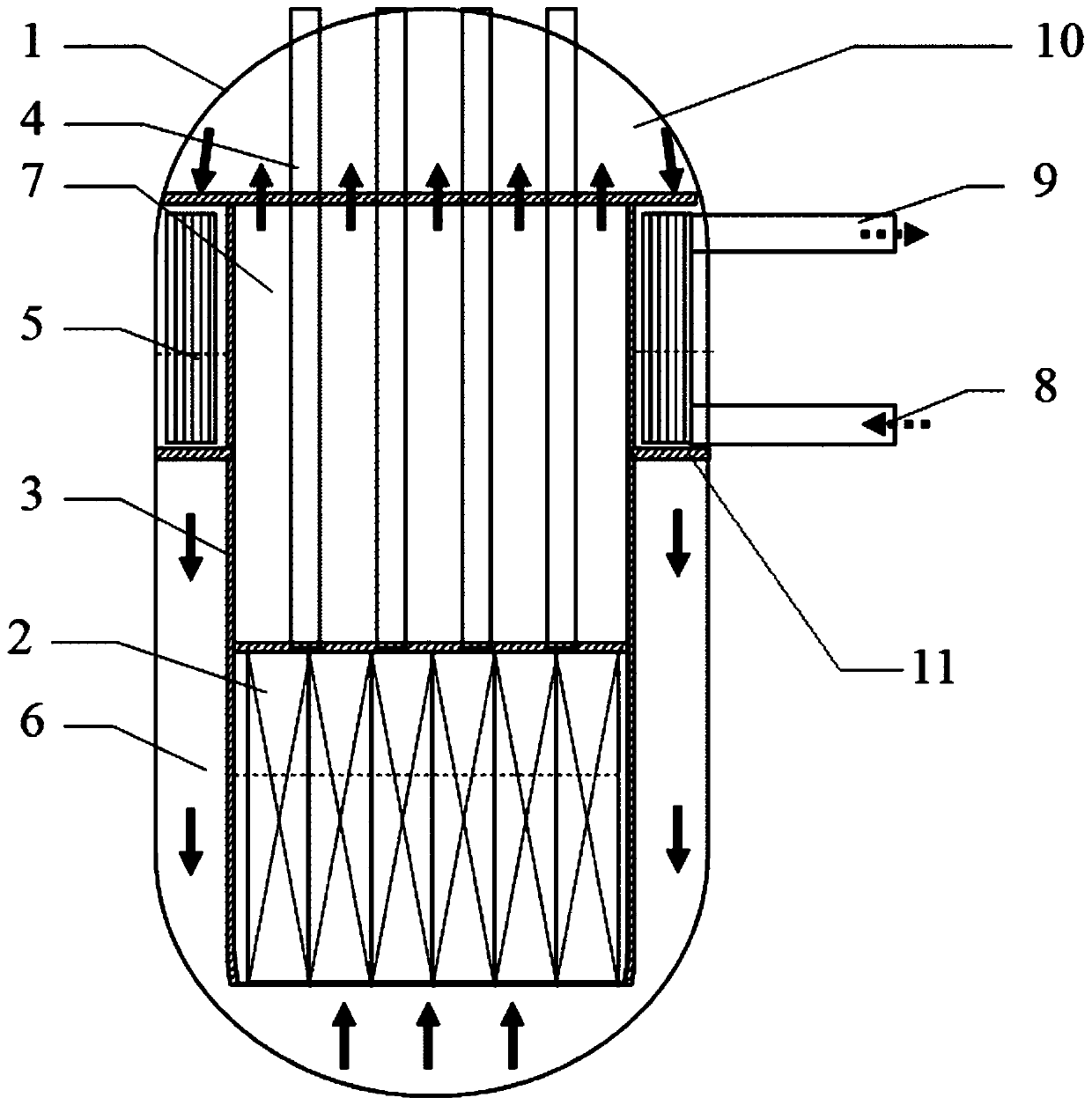 Two-phase natural circulation integrated reactor
