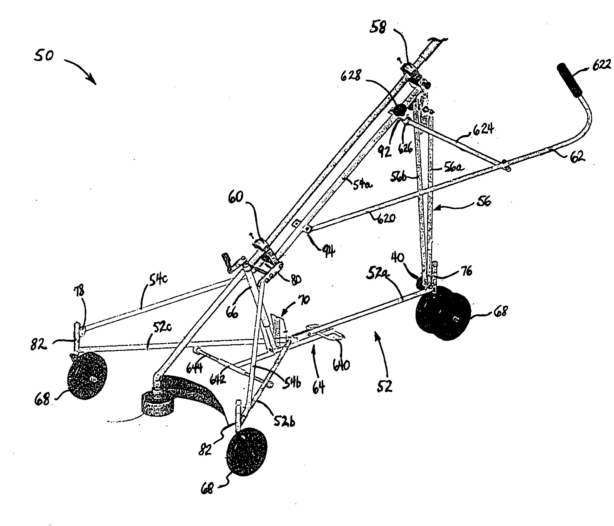 Mobile carriage supporting a tool or implement