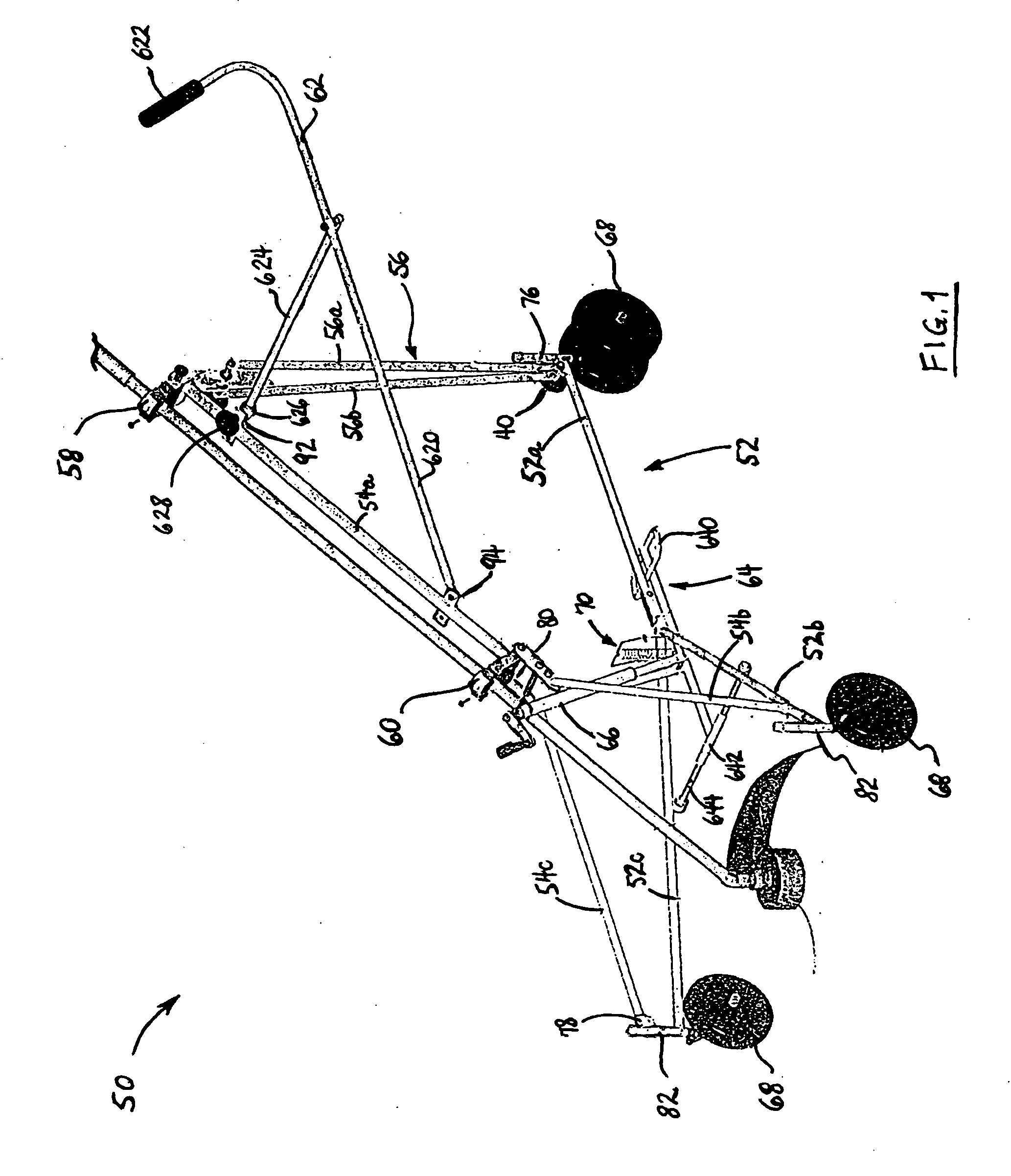 Mobile carriage supporting a tool or implement
