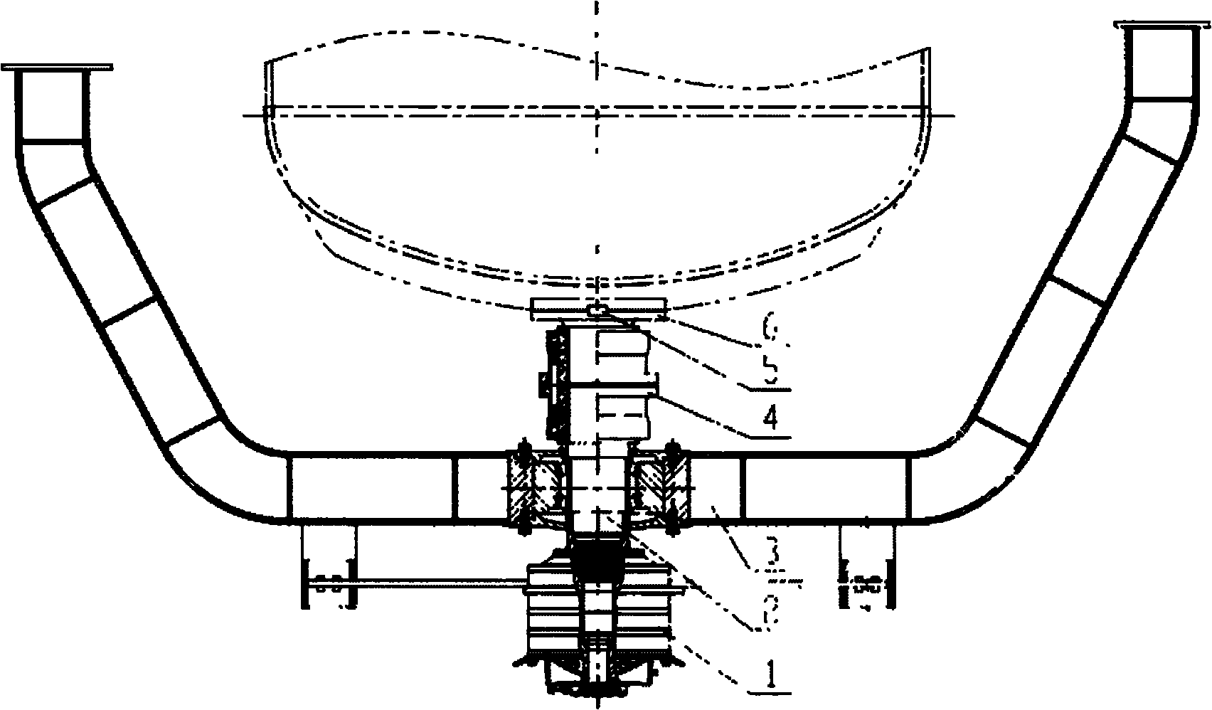 Bottom driving mechanism of oxygen inclined blown rotating converter