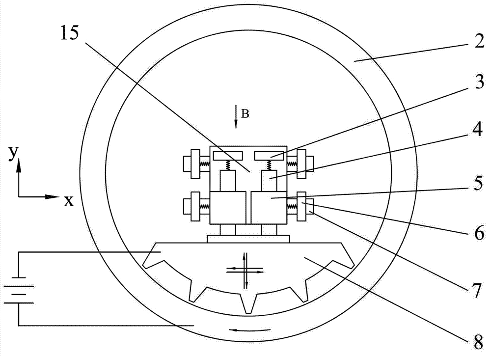 Electrochemical machining apparatus of dispersed suspended cathode