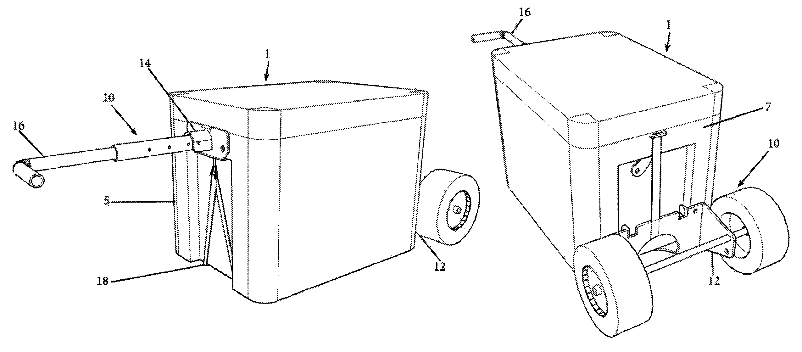 Wheeled system for coolers