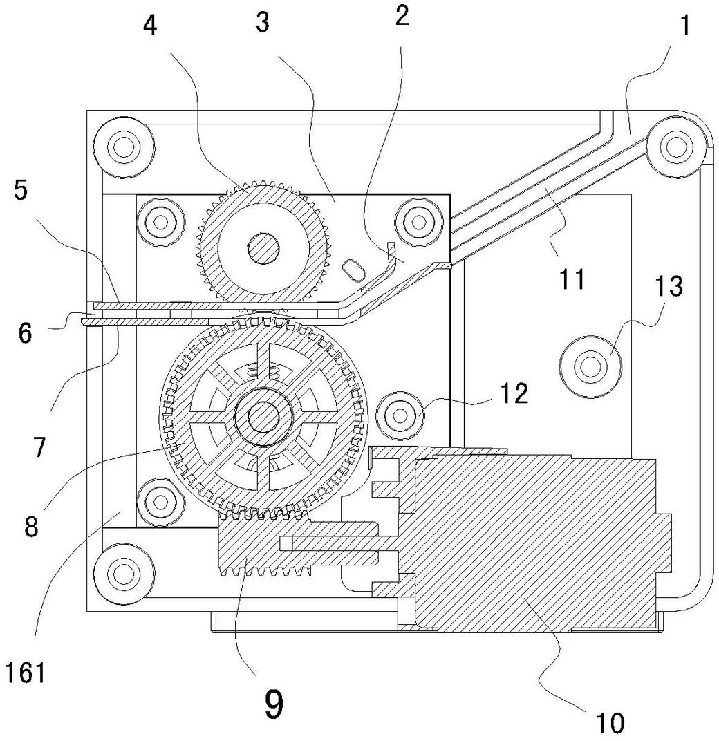 Ticket-pressing and ticket-locking mechanism for recreational lottery ticket machine