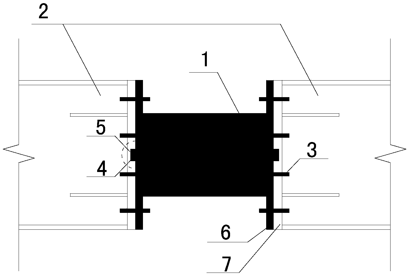 Novel connecting structure capable of achieving replacement of steel coupling beams
