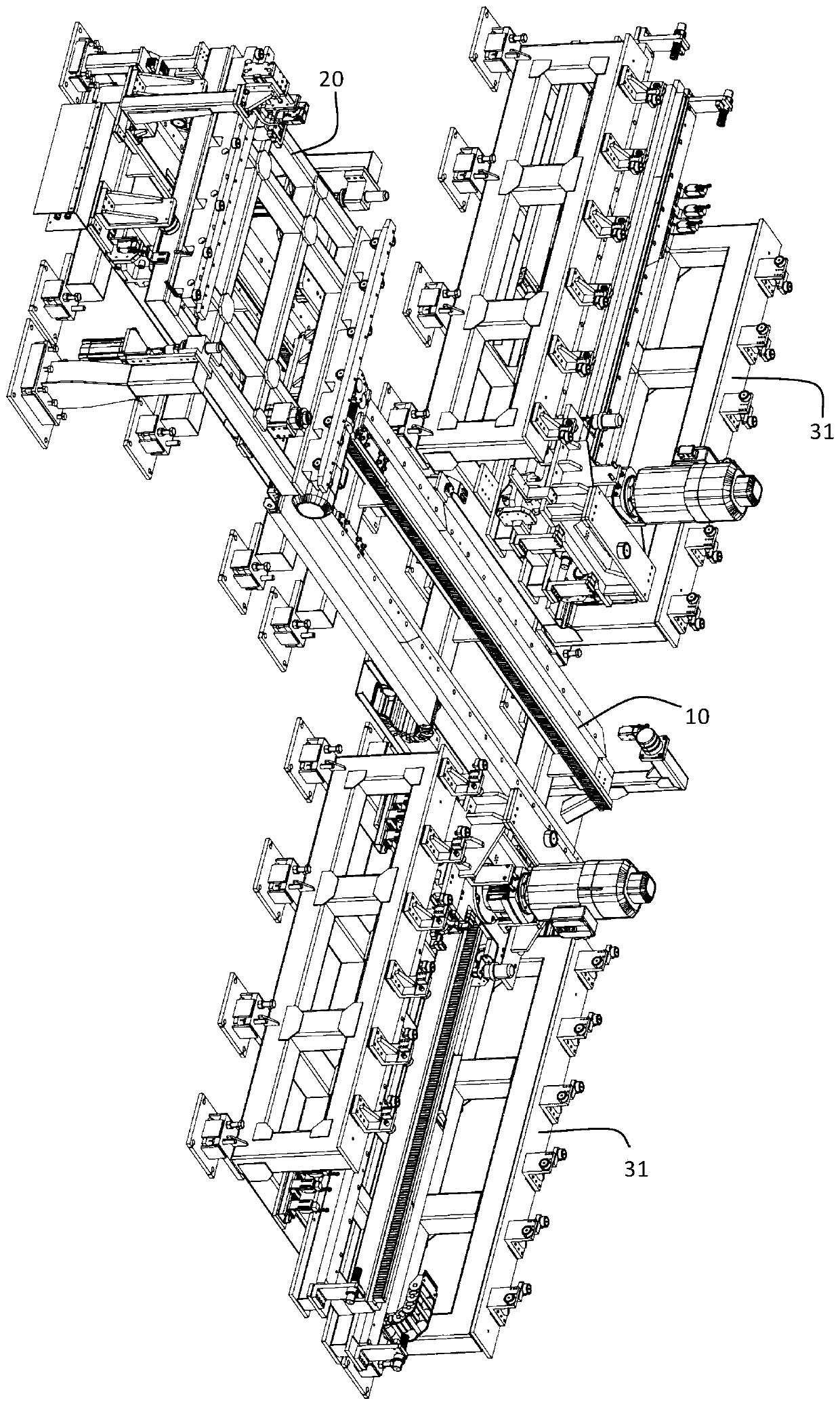 Flexible switching system layout structure for vehicle welding