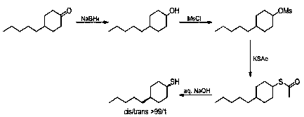 A kind of preparation method of selectively synthesizing cis-4-n-pentyl cyclohexanethiol
