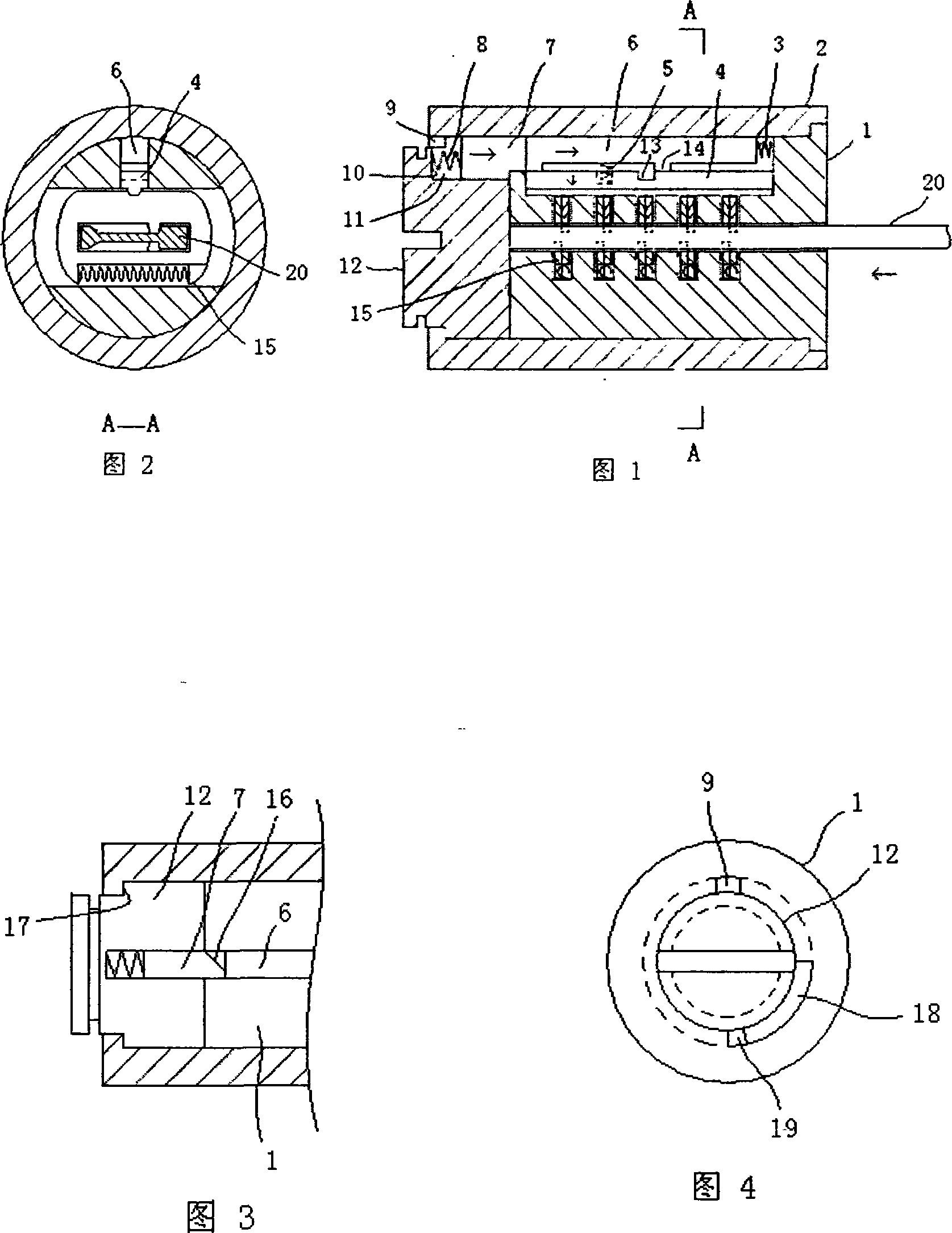 Anti-theft impeller vane lock with idle run core structure