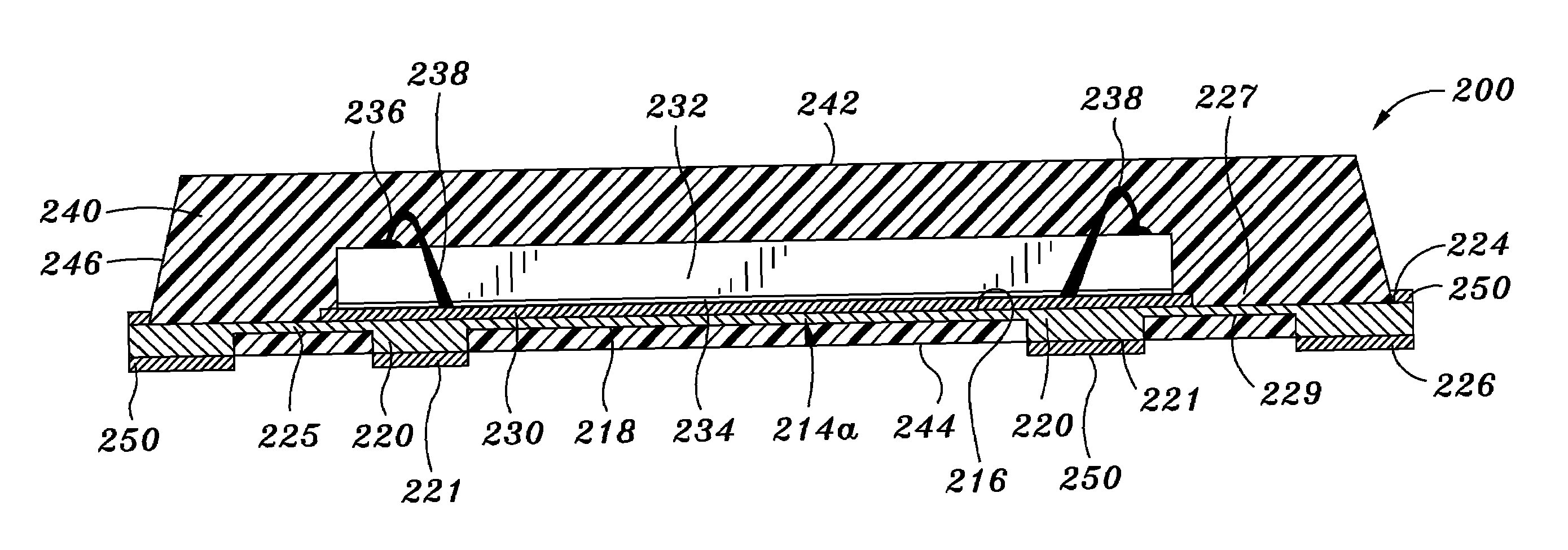 Semiconductor package having leadframe with exposed anchor pads