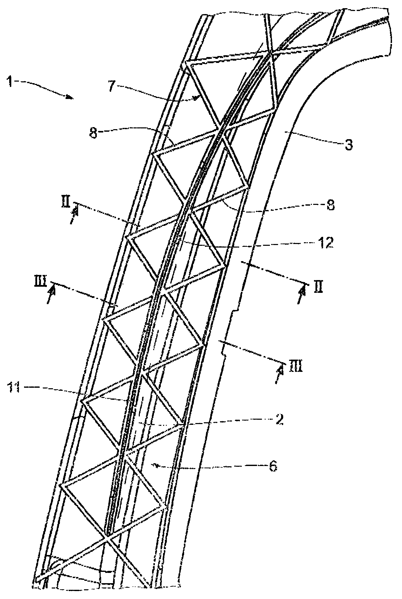 Hollow chamber structural component and method for producing same