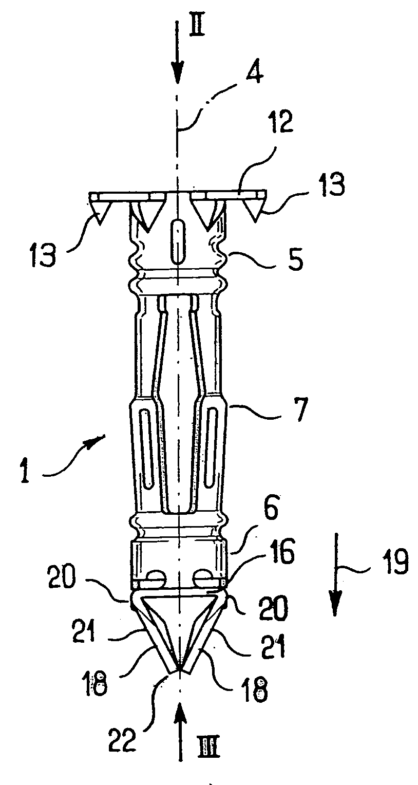 Wall anchor for a screw, and assembly constituted by such a wall anchor and screw