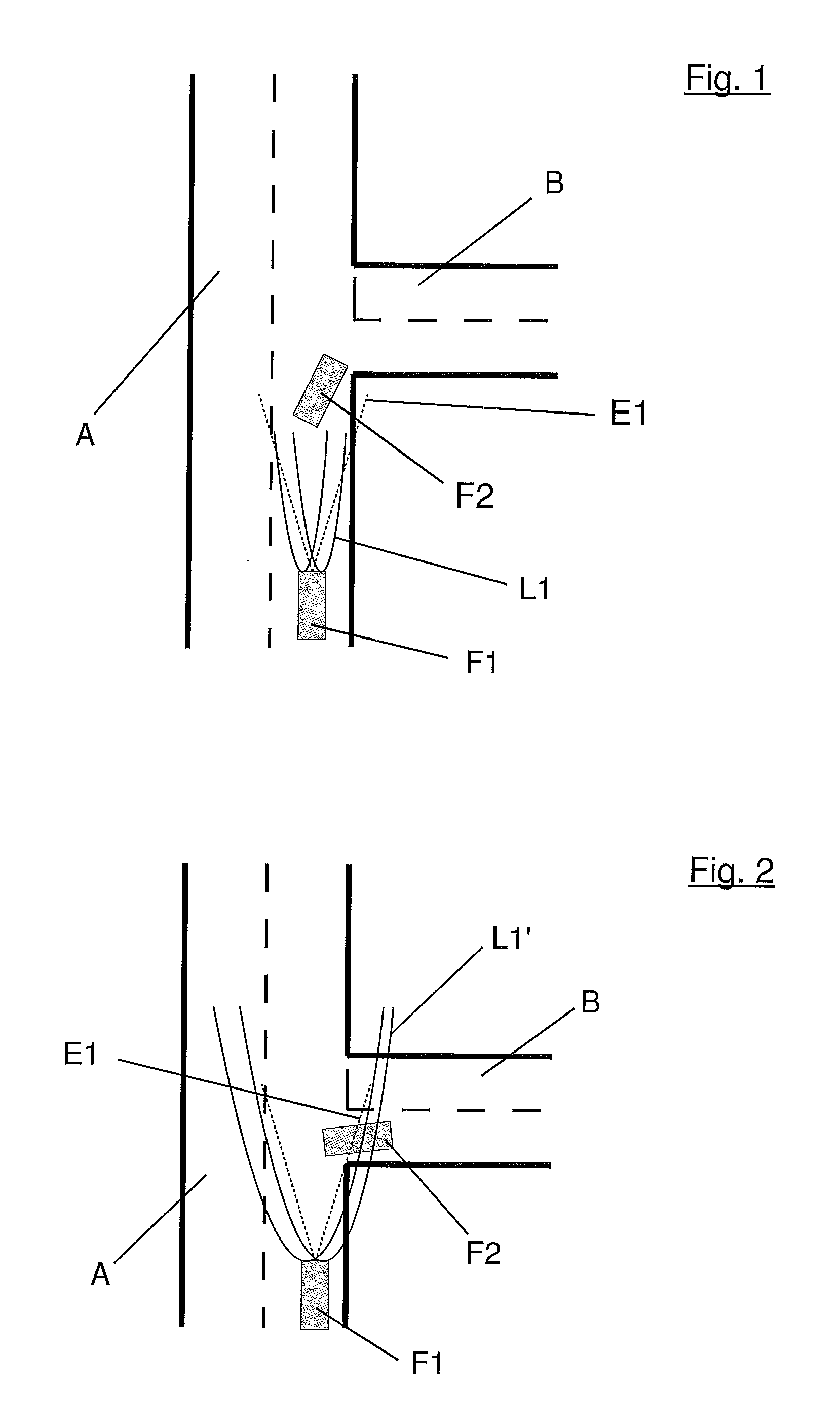Control device and method for dimming lights for vehicles during turning maneuvers