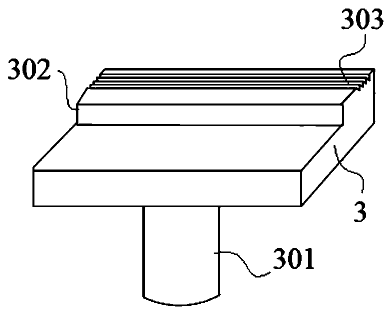 Needle wire stamping die device with sawtooth tail end and stamping die method