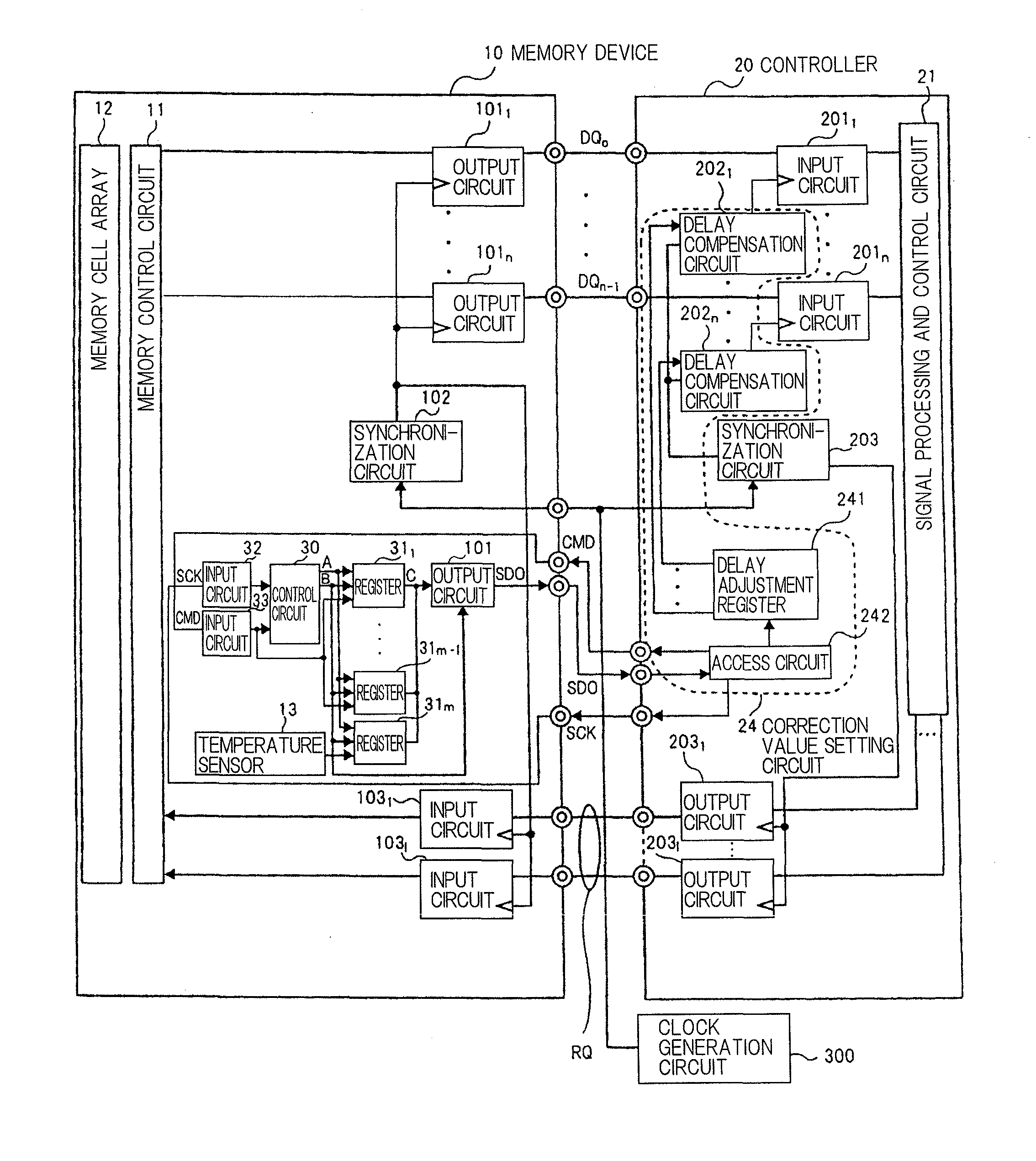 Memory controller, semiconductor storage device, and memory system including the memory controller and the semiconductor storage device for outputting temperature value in low power consumption mode