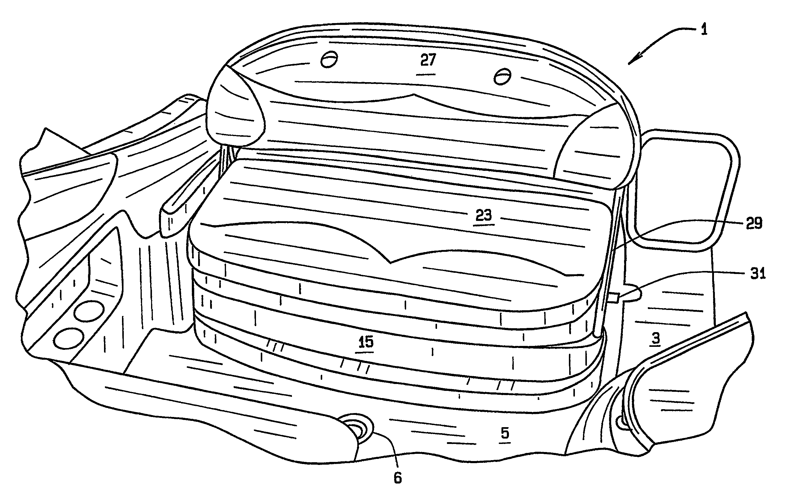 Hatch assembly with contiguous seating area