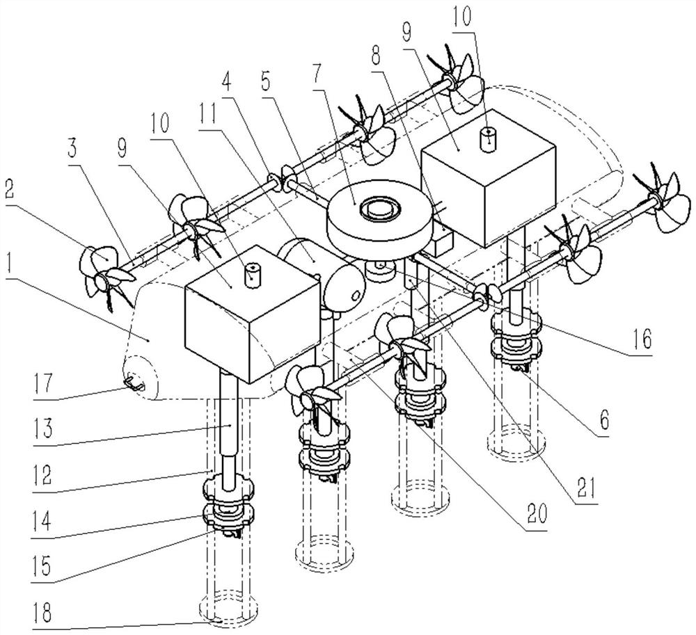 Shock excitation device for seismic exploration in shallow sea area and use method of shock excitation device