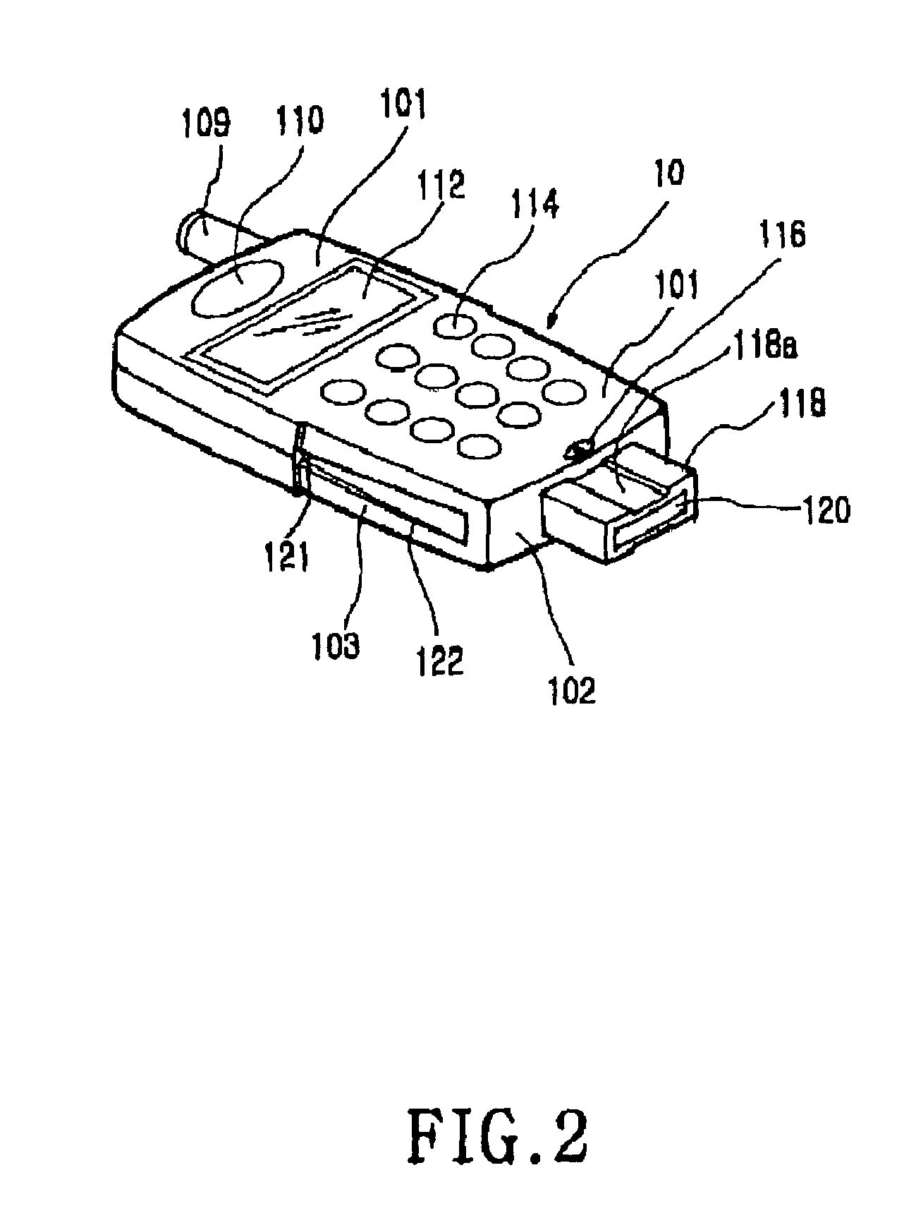 Replaceable sub-housing and interchangeable mobile telephone terminal using the same to be used both as flip-type terminal and bar-type terminal